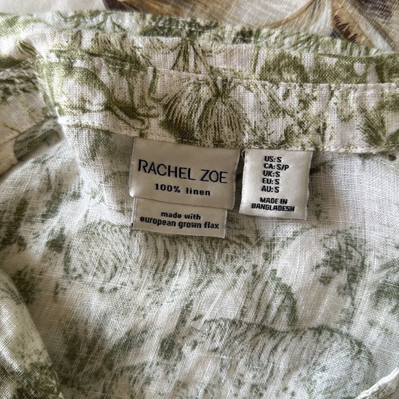 RACHEL ZOE Tropical Safari  Print Button Down Shirt Size Small - Picture 3 of 8